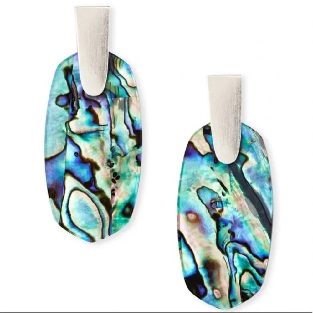 Kendra Scott ● Aragon Silver Abalone Drop Earrings